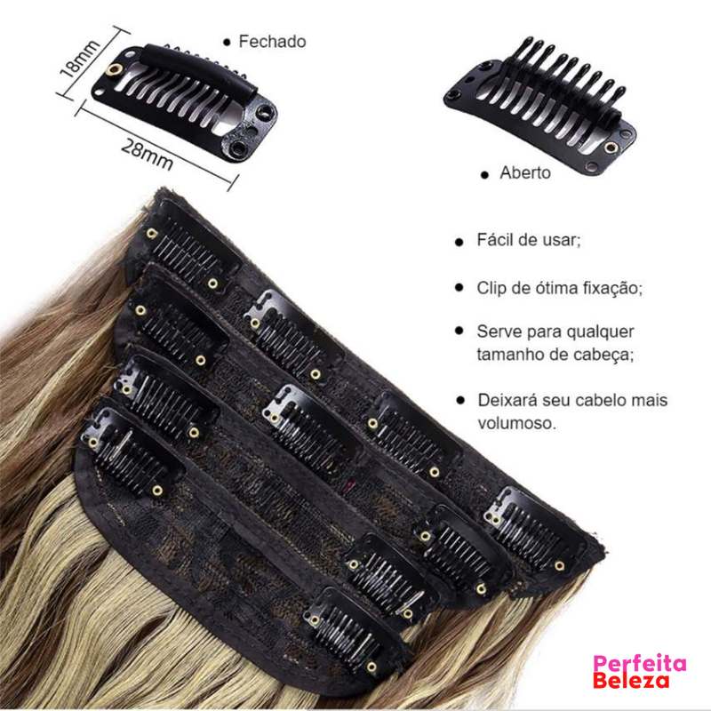 Rapunzel Hair - Extensões naturais para um visual luxuoso  [Kit com 4 peças de 50 cm cada]