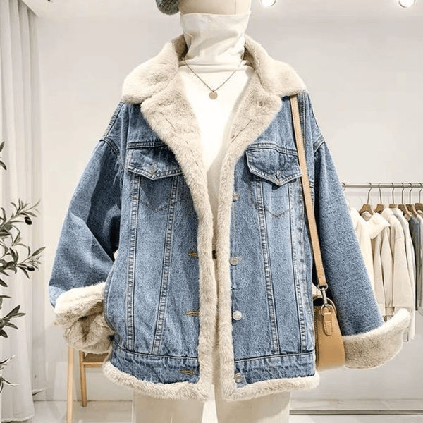 Aurora | Jaqueta Feminina Jeans Peluciada