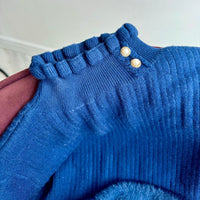 Freya | Suéter Feminino Canelado com Botões Perolados