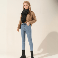 Isla | Calça Jeans Feminina com Elastano Peluciada  + Meia Térmica