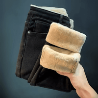 Isla | Calça Jeans Feminina com Elastano Peluciada  + Meia Térmica