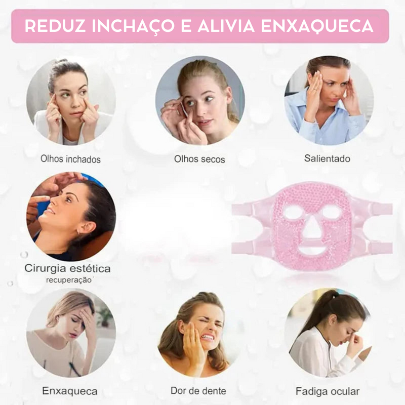 Máscara Gelada para Reduzir Inchaço e Dores de Cabeça • PB Face Mask