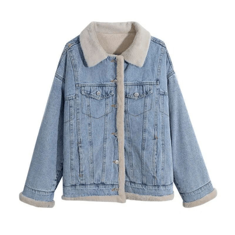 Aurora | Jaqueta Feminina Jeans Peluciada