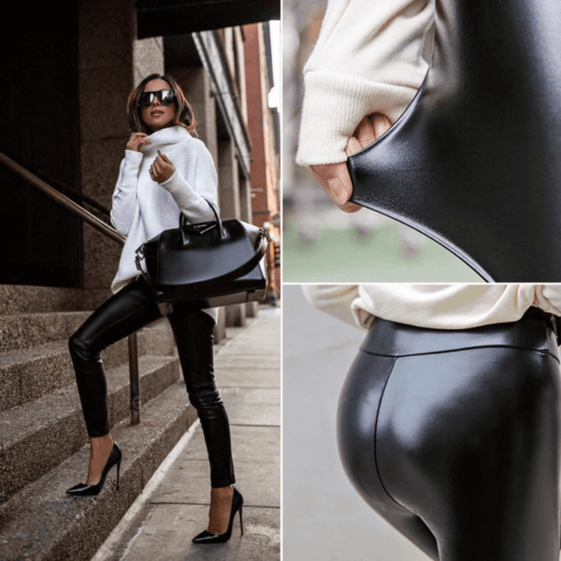 Olivia | Calça Legging de Couro Feminina Peluciada
