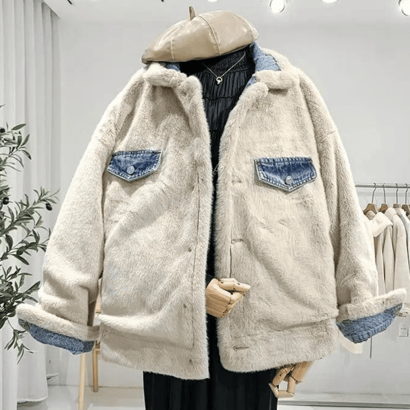 Aurora | Jaqueta Feminina Jeans Peluciada