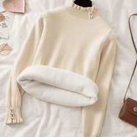 Freya | Suéter Feminino Canelado com Botões Perolados