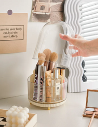 GlamStation - Organizador de Pincéis e Maquiagem Rotativo