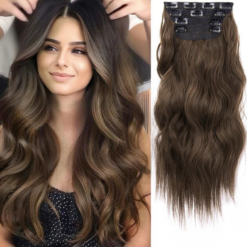 Rapunzel Hair - Extensões naturais para um visual luxuoso  [Kit com 4 peças de 50 cm cada]