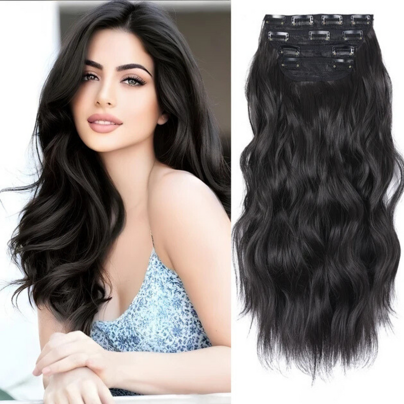 Rapunzel Hair - Extensões naturais para um visual luxuoso  [Kit com 4 peças de 50 cm cada]