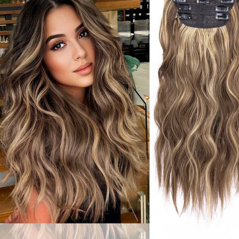 Rapunzel Hair - Extensões naturais para um visual luxuoso  [Kit com 4 peças de 50 cm cada]