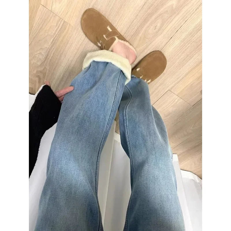Marie | Calça Jeans Feminina Wide Leg com Elastano Peluciada